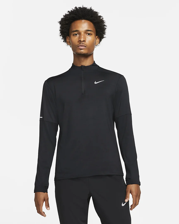 NIKE MEN'S DRI-FIT ELEMENT 1/2 ZIP BLACK/REFLECTIVE SILVER